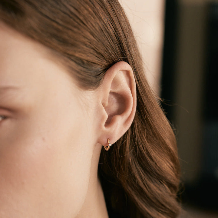 Diamond Solitaire Hoop Earrings