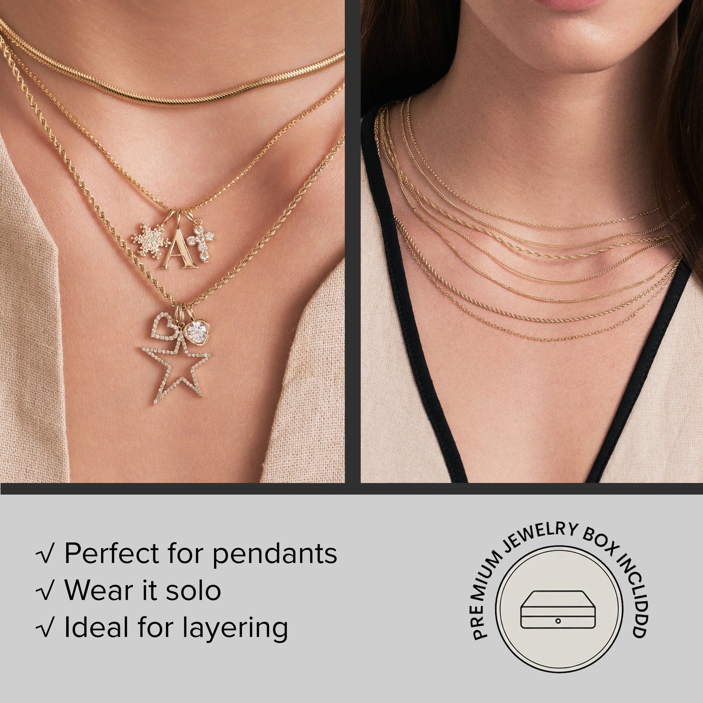 Braided Rope Style Link Chain Necklace