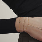 Diamond Bezel-Set Station Hand Chain Bracelet