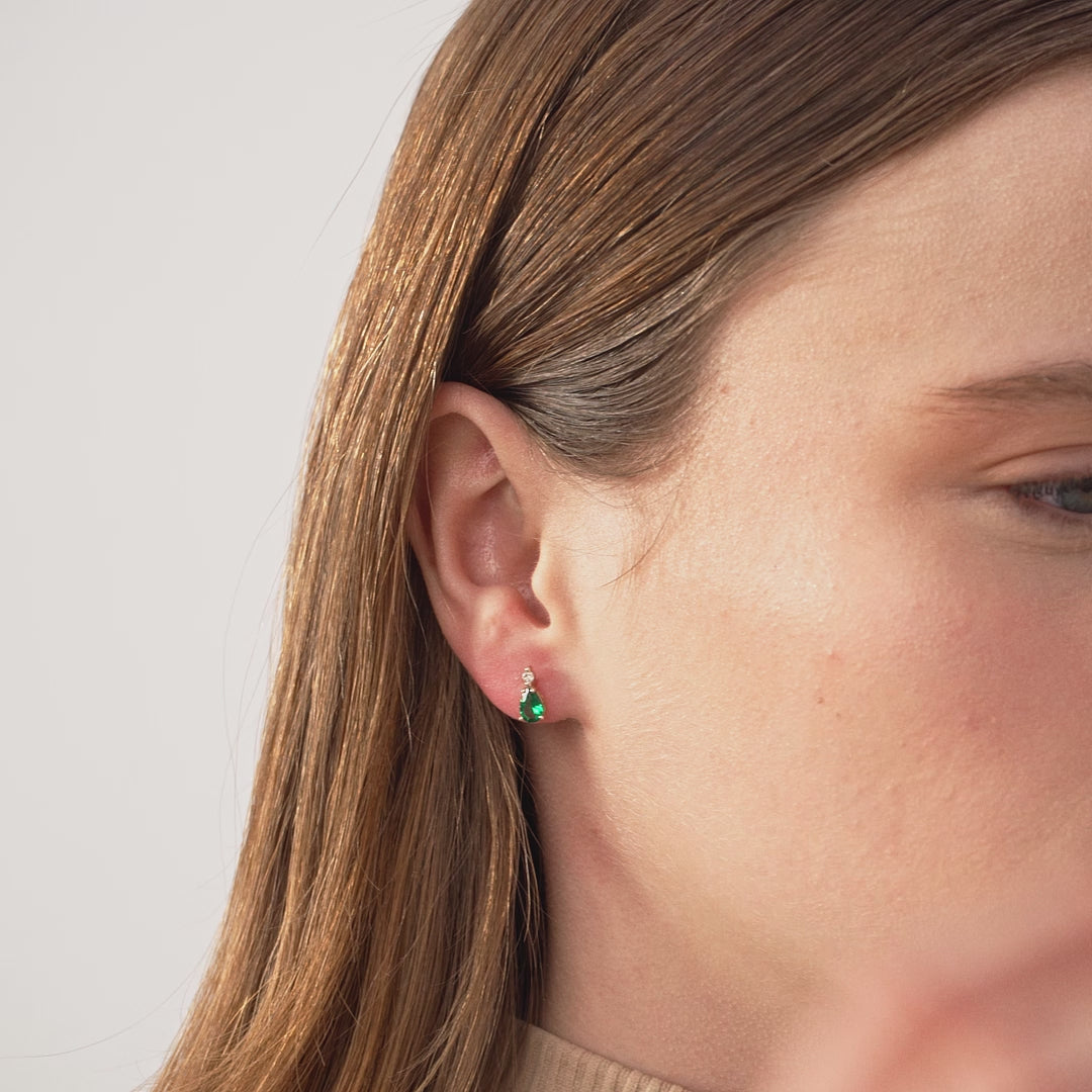 Diamond and Emerald Earrings