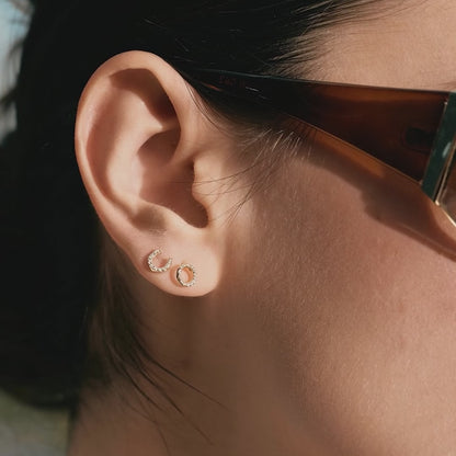 Diamond Horseshoe Earrings