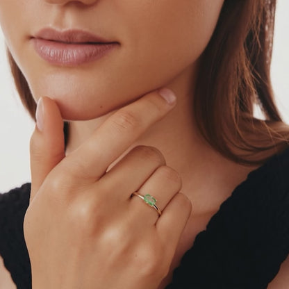 Baguette Birthstone Solitaire Ring