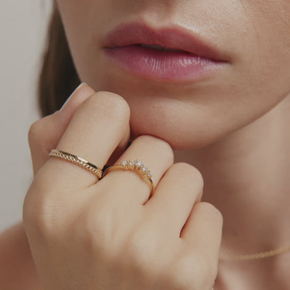 Birthstone Stacking Ring in 14k Solid Gold