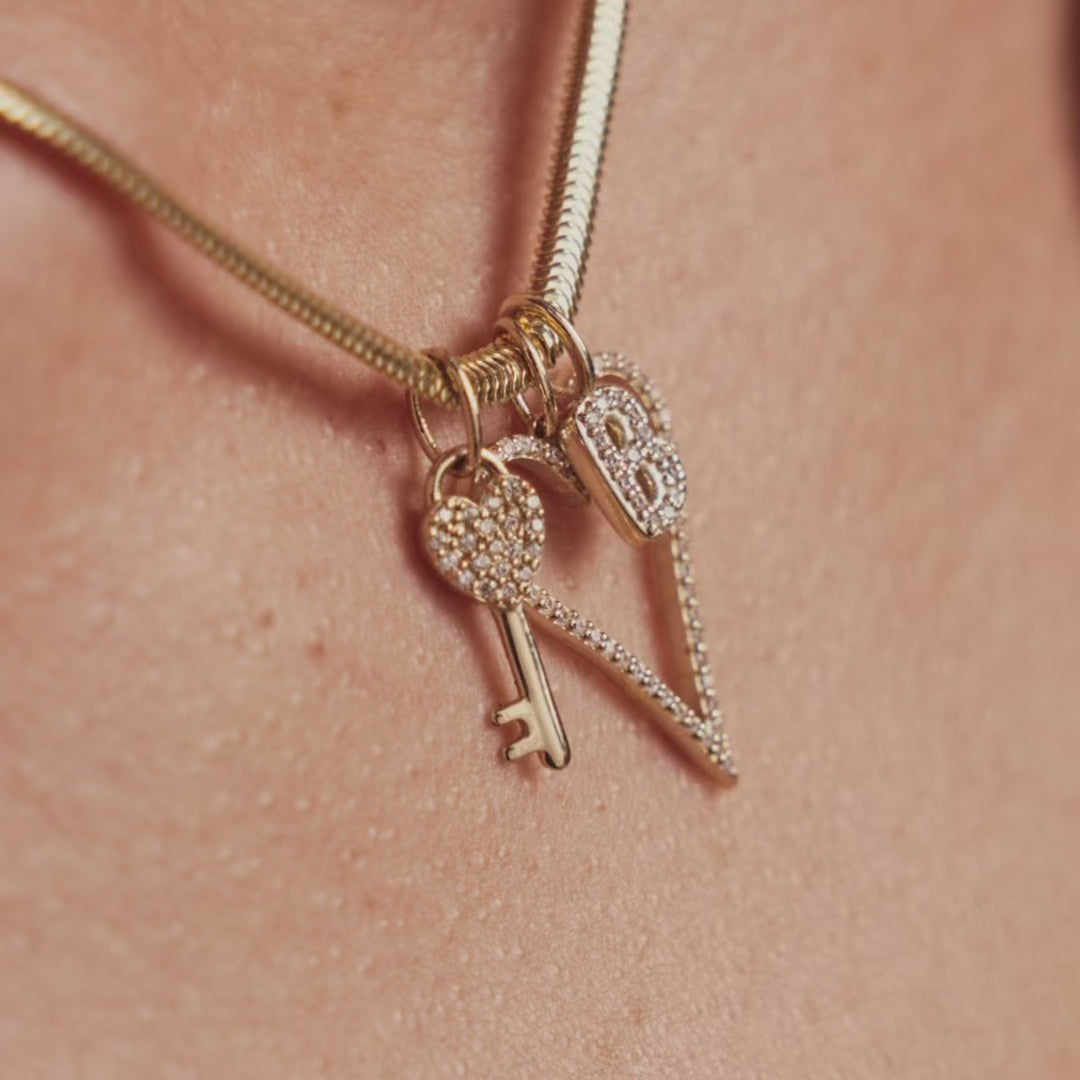 Diamond Hellium Letter Charm