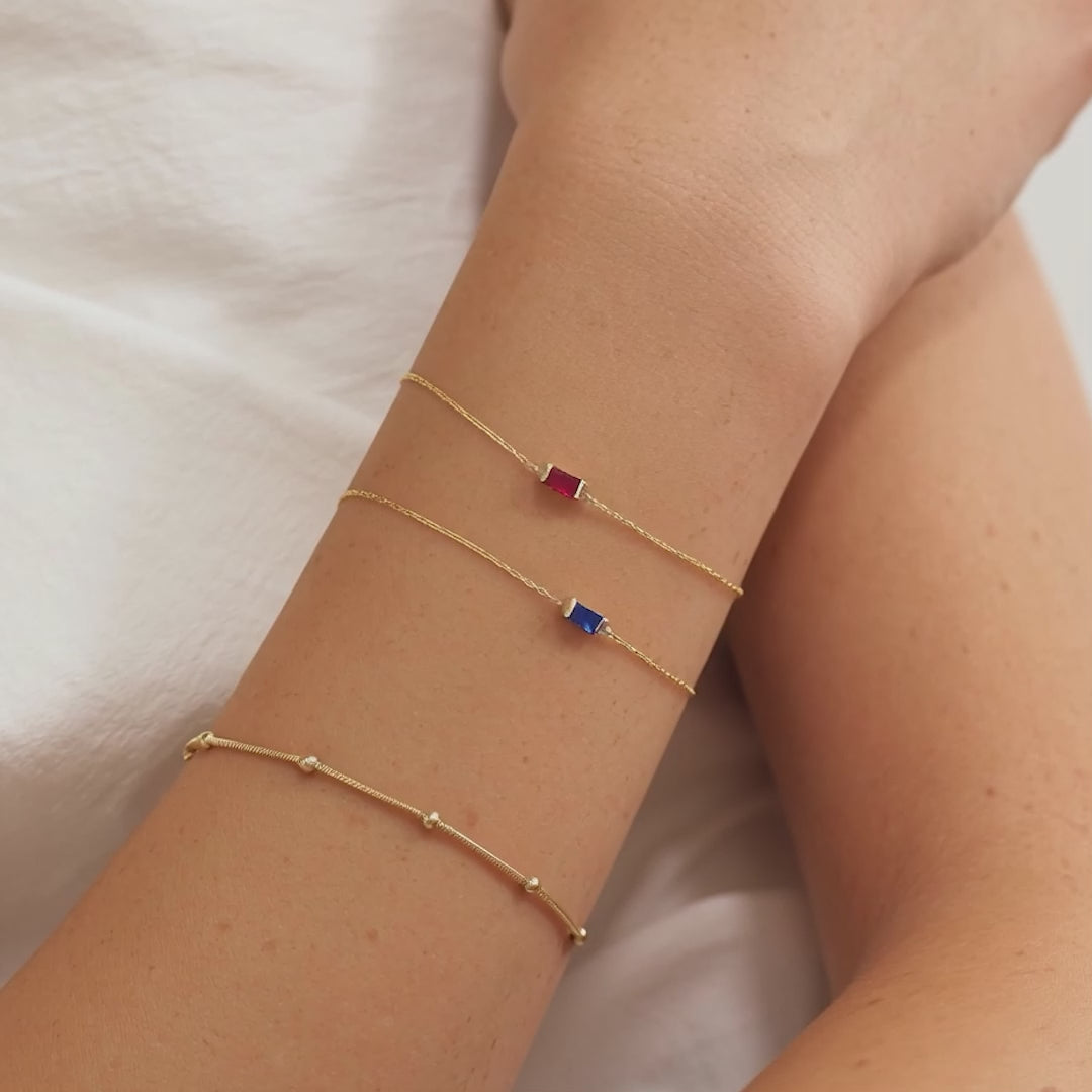 Baguette Birthstone Bracelet