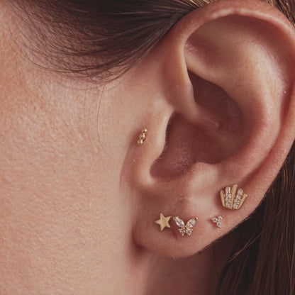 Crown Threaded Stud Earring