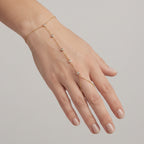 Dainty Diamond Bezel Body Chain Finger Ring Bracelet