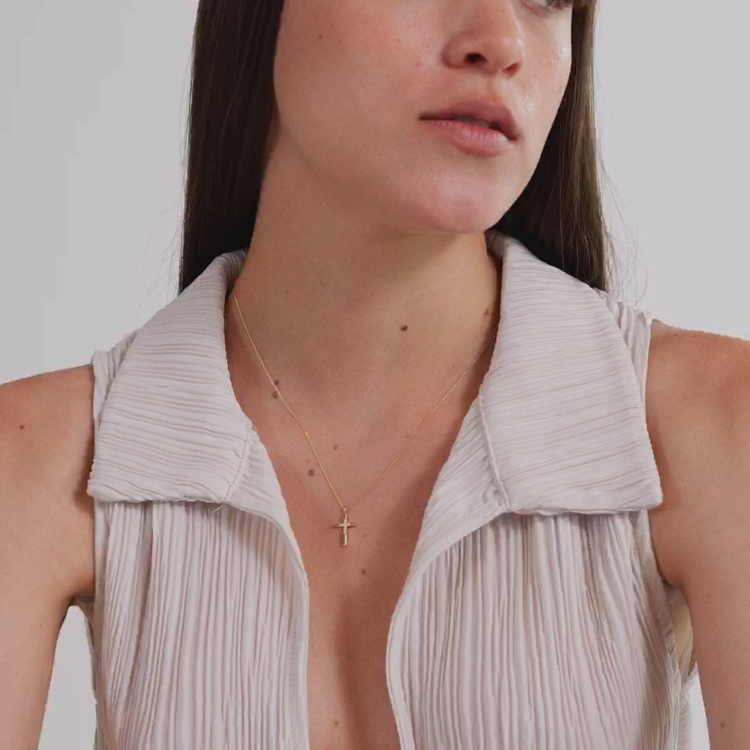 Diamond Small Cross Necklace