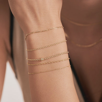 Dainty Rope Chain Bracelet with Bead