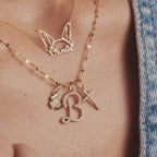 Diamond Script Big Letter Charm