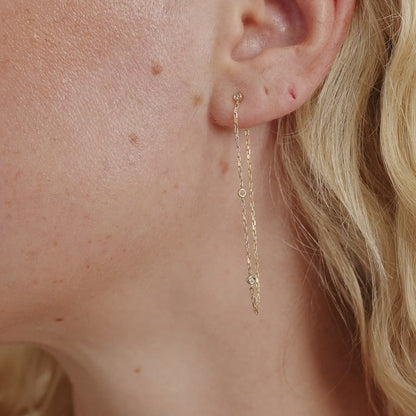 Diamonds by the Yard Drop Earrings in 14K Solid Gold