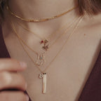 Birth Flower with Birthstone Pendant Necklace