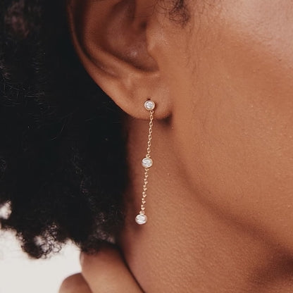 Diamond Chain Drop Earrings