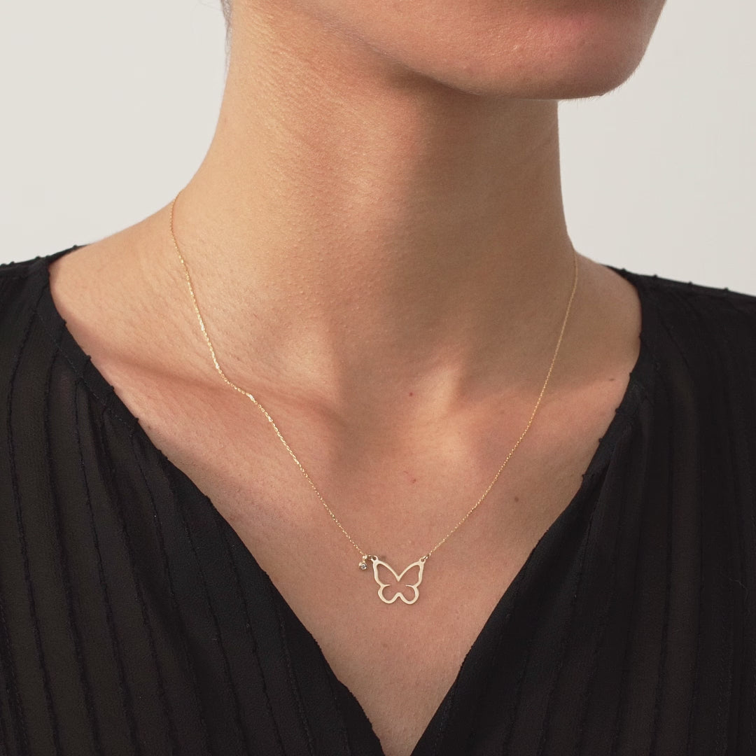 Diamond Butterfly Necklace