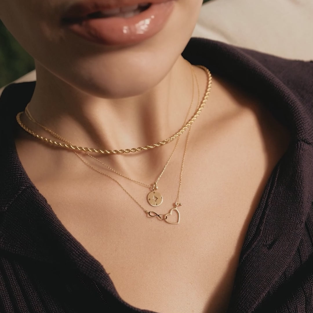 Small Heart-Infinity Necklace with Diamond