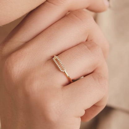 Diamond Paperclip Ring