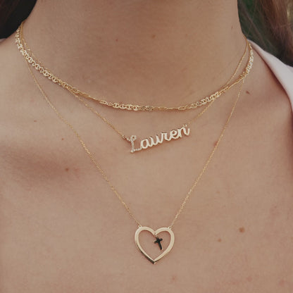 Personalized Diamond Name Necklace in 14k Solid Gold