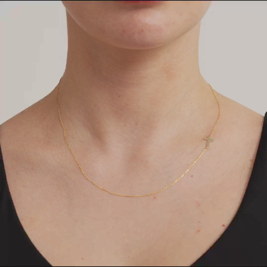 Sideways Cross Necklace