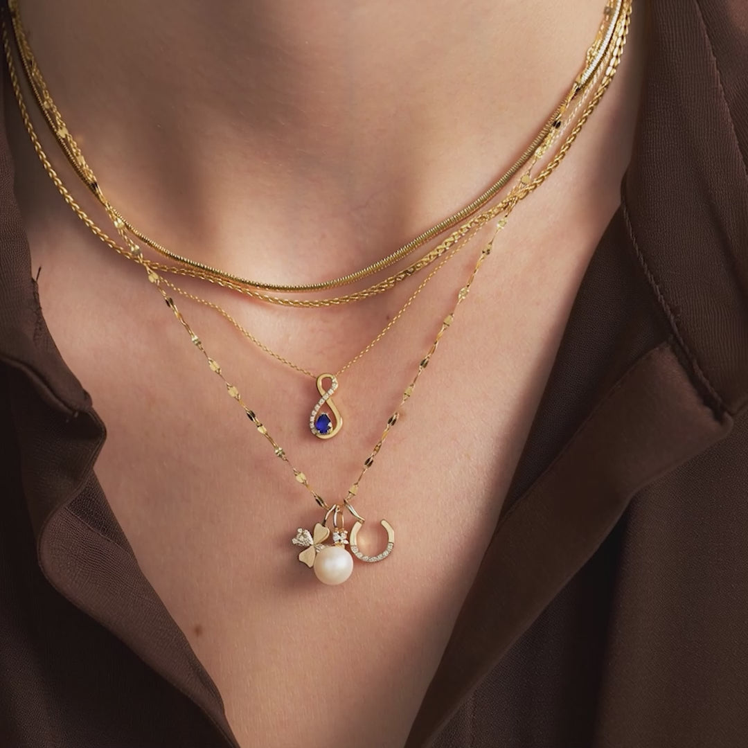 Diamond Horseshoe Charm