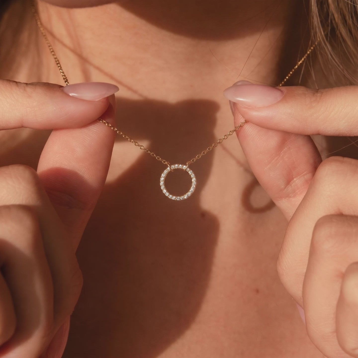 Diamond Open Circle Necklace