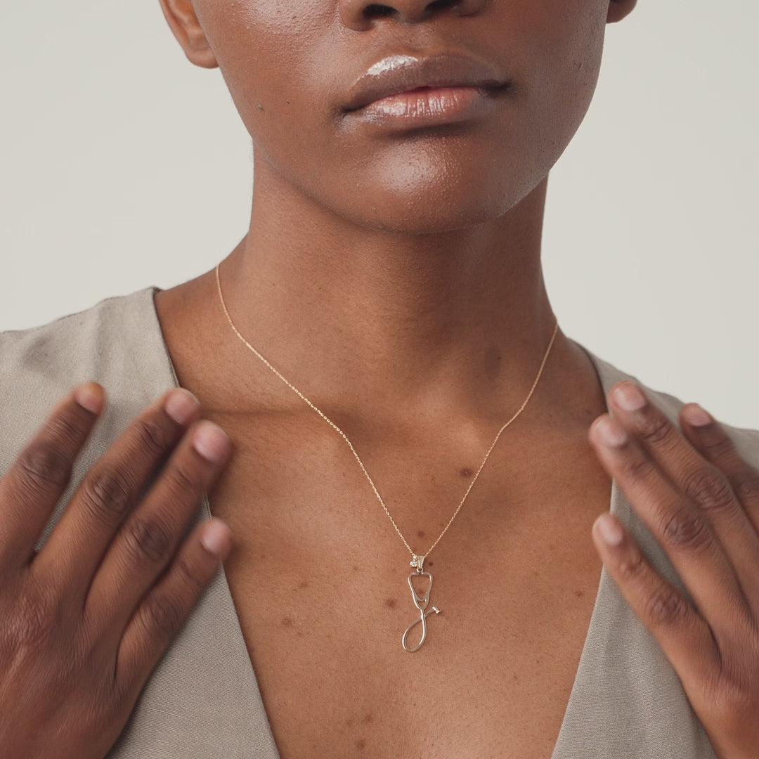 Diamond Stethoscope Necklace