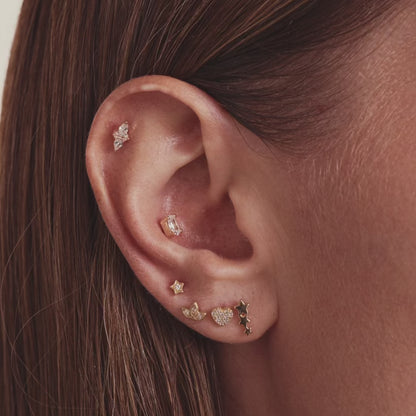 Triple Leaf Flat Back Stud