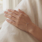 Diamond Pave V Bar Hand Chain Bracelet