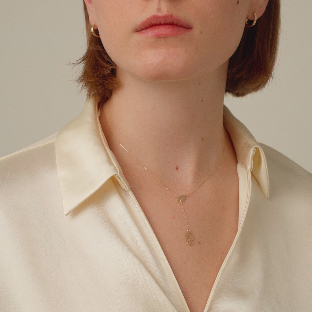 Hamsa Lariat Necklace