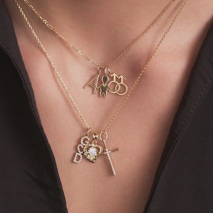 Diamond Bold Cross Charm