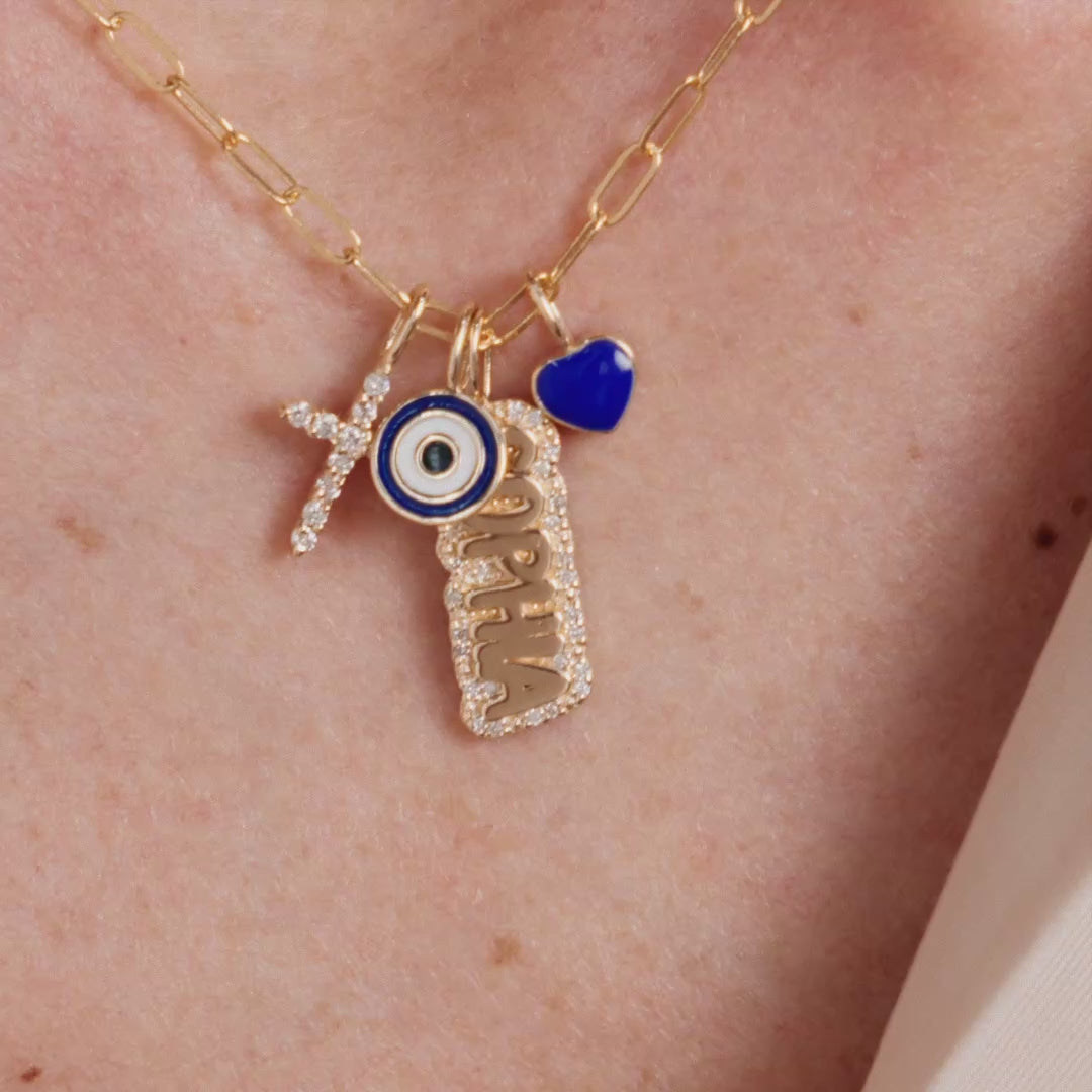 Evil Eye Charm - 14k Solid Gold - Gelin Protection Pendant for