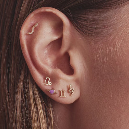 Pink Heart Arrow Piercing Stud