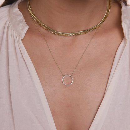 Diamond Circle Necklace