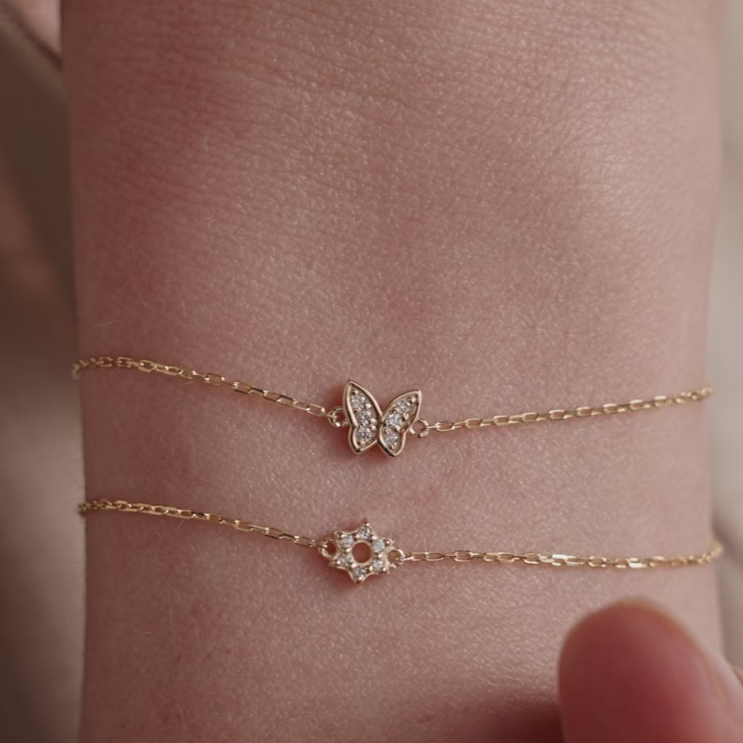 Diamond Jewish Star of David Bracelet