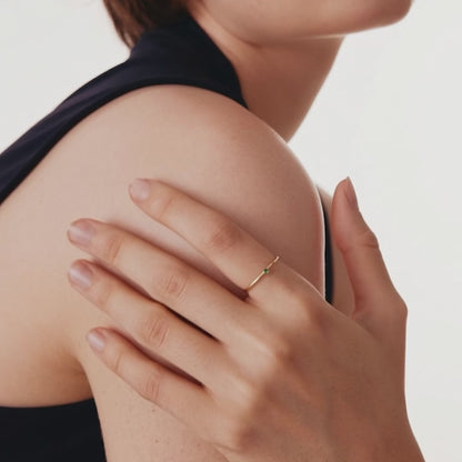 Birthstone Solitaire Stacking Ring