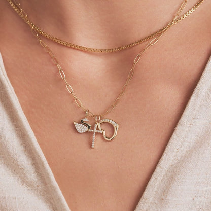 Diamond Open Heart Charm