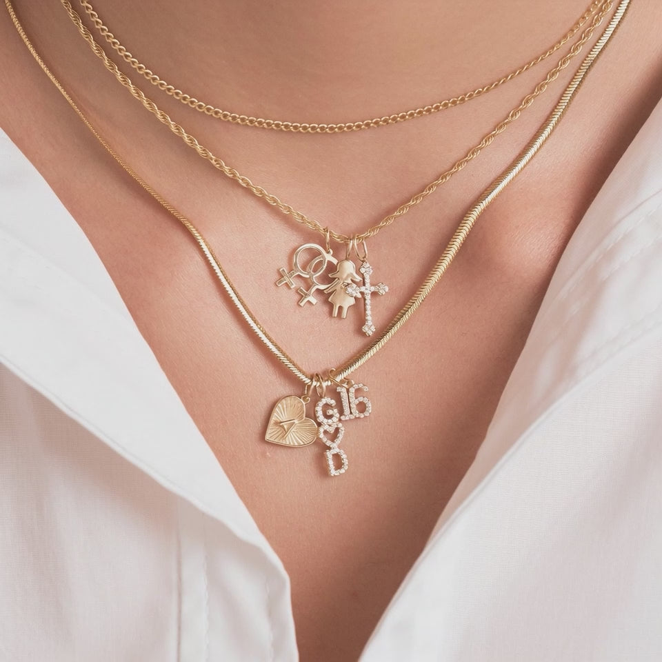 Dainty Diamond Number Charm