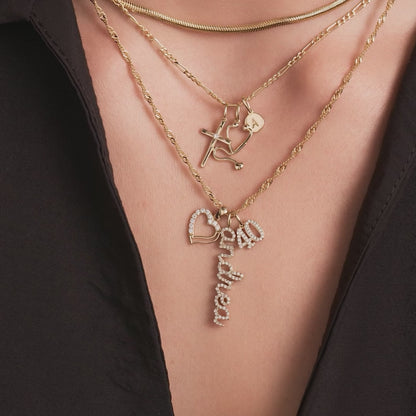 Diamond Script Name Charm