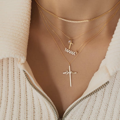 Cross Birthstone Necklace