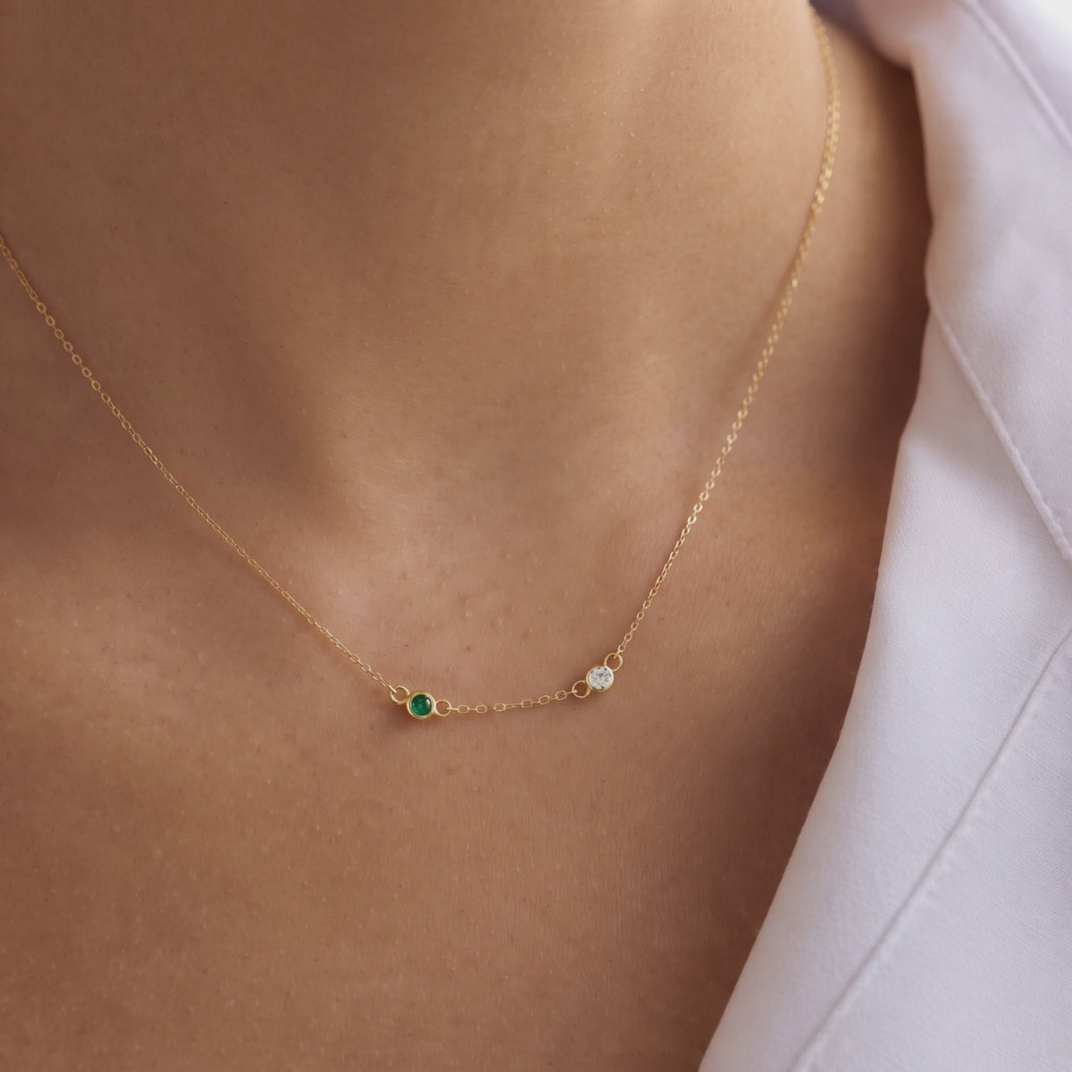 Personalized Dual Birthstone Necklace