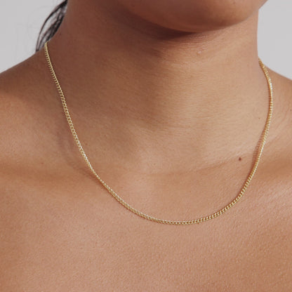 Curb Chain Necklace in 14K Solid Gold