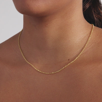 Rolo Chain Necklace in 14K Solid Gold