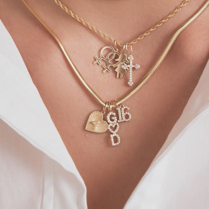 Diamond Two Letter Charm