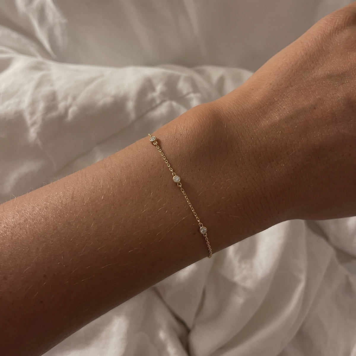 Three Diamond Station Bracelet