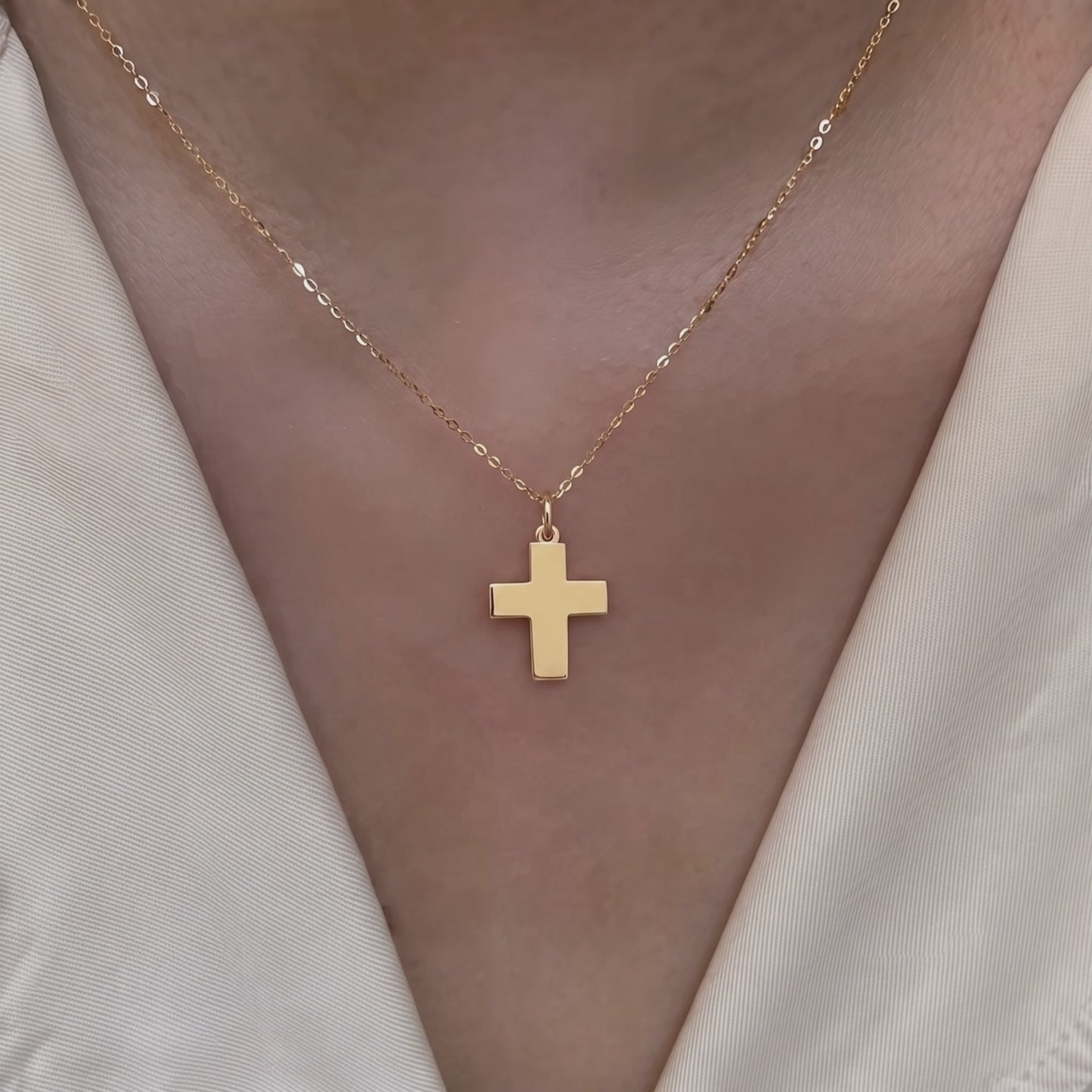 Solid Gold Cross Charm