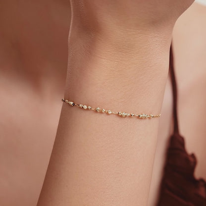 Diamond Bead Station Bracelet