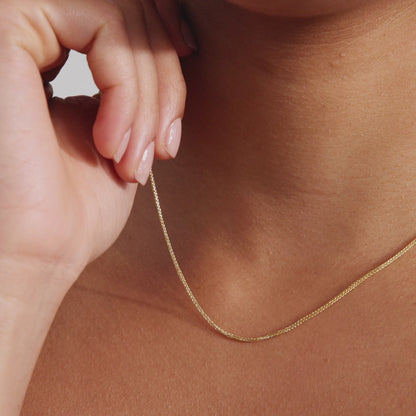 Wheat Chain Necklace in 14K Solid Gold