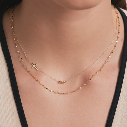 Dainty Sideway Cross Necklace