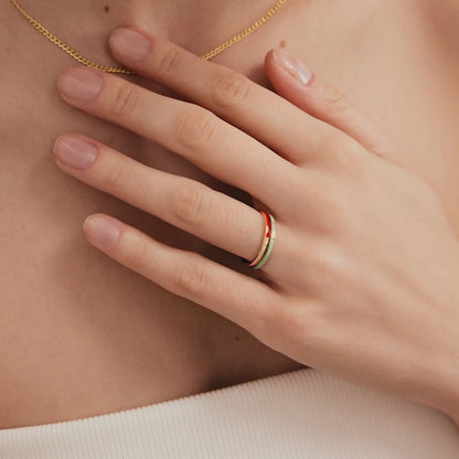 Diamond Enamel Eternity Ring