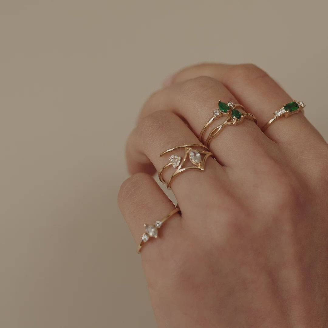 Baquette Birthstone Ring