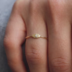 Dainty Diamond Evil Eye Signet Ring